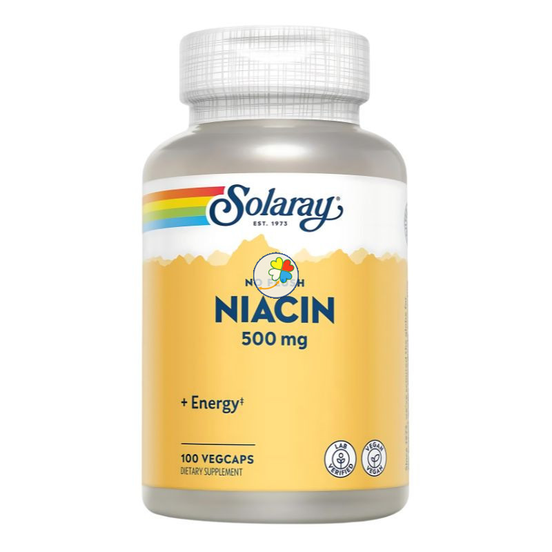 NIACIN 500Mg. (NO RUBORIZANTE) 100 CAPSULAS VEGANAS SOLARAY