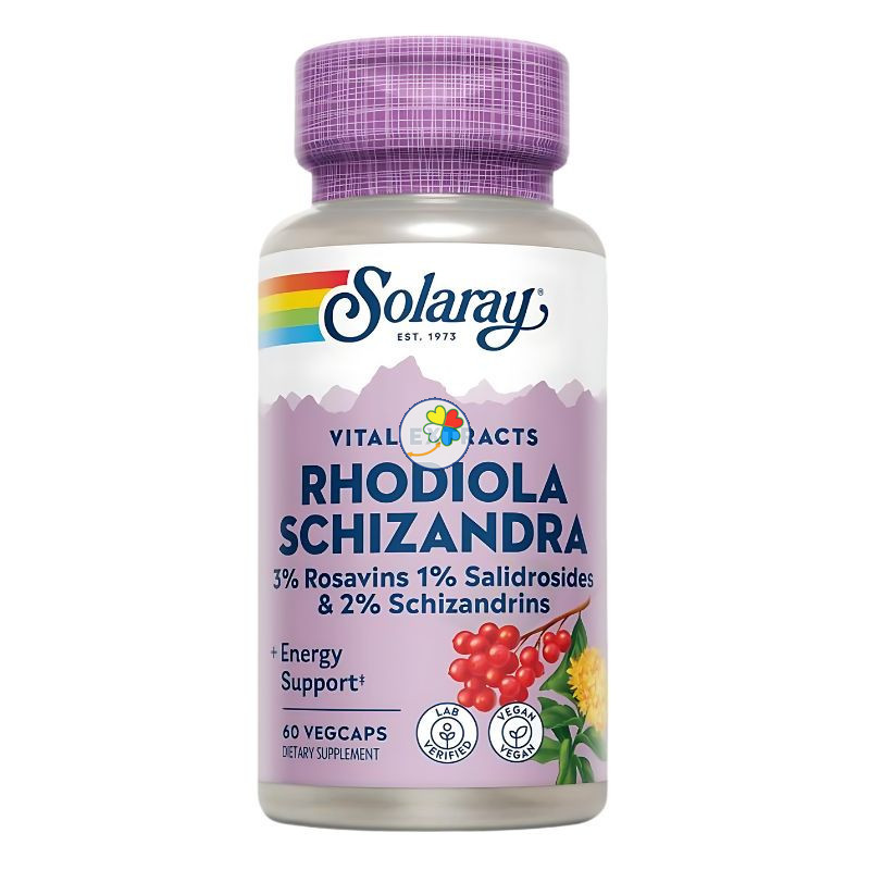 RODHIOLA & SCHIZANDRA 500Mg. 60 CASPULAS VEGETALES SOLARAY