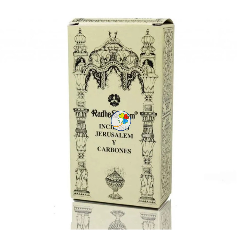 INCIENSO JERUSALEM Y CARBONES 100Gr RADHE SHYAM