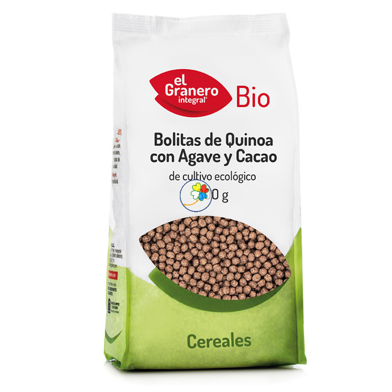 BOLITAS DE QUINOA CON AGAVE Y CACAO BIO 300Gr. GRANERO