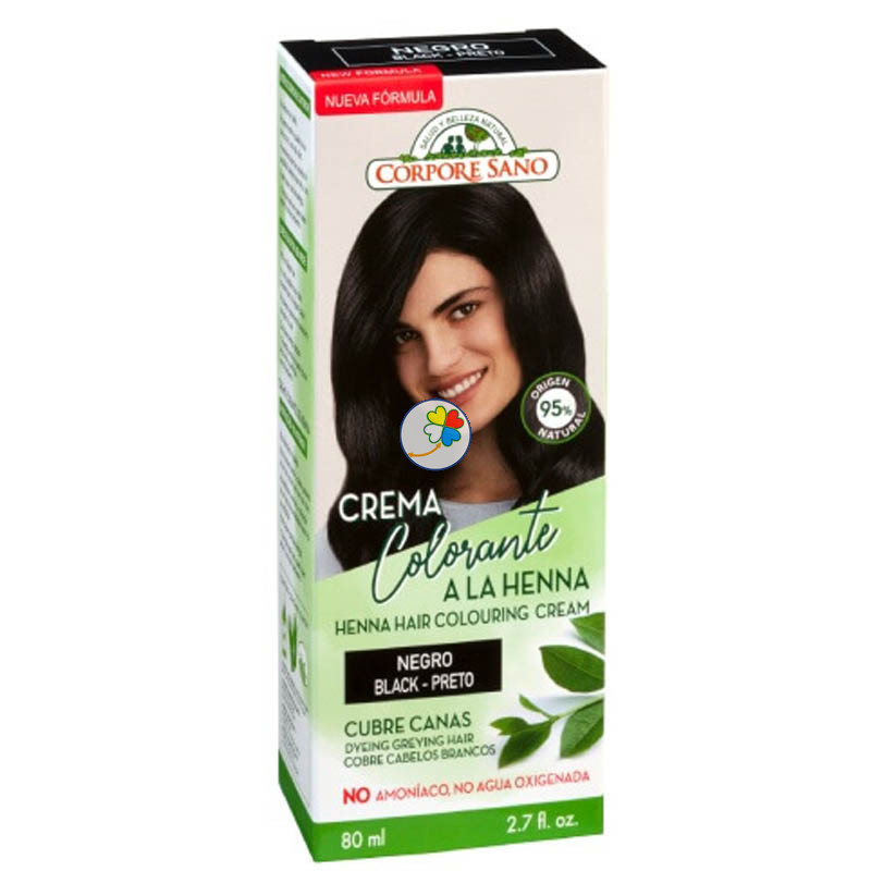 CREMA COLORANTE HENNA NEGRO 80Ml. CORPORE SANO