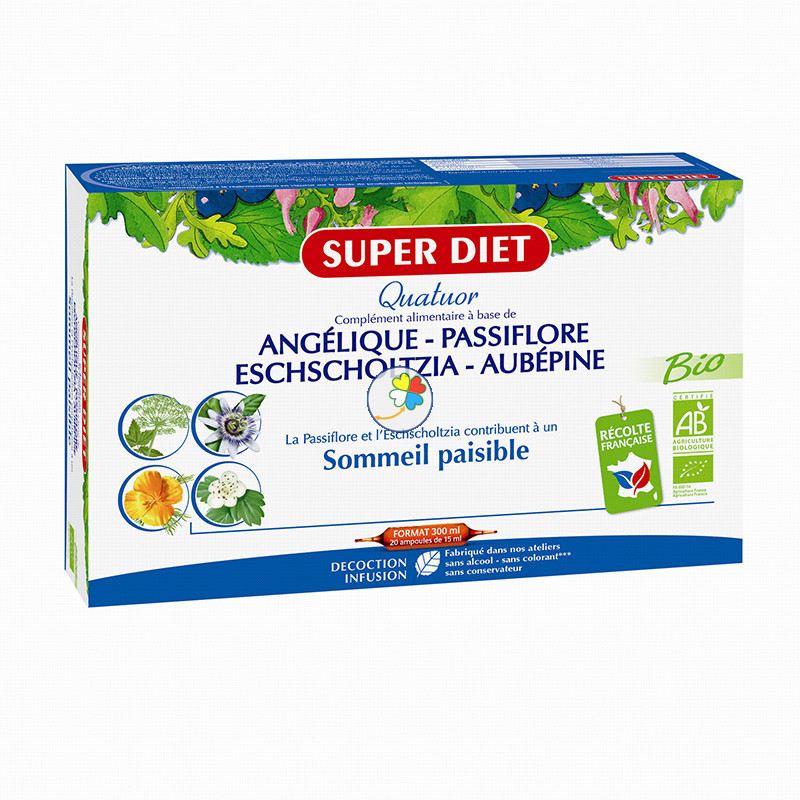 CUARTETO PASIFLORA RELAJACION  BIO 20 AMPOLLAS SUPER DIET