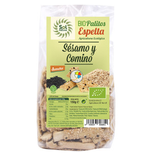 PALITOS DE ESPELTA CON SESAMO Y COMINO NEGRO BIO 150Gr. SOL NATURAL