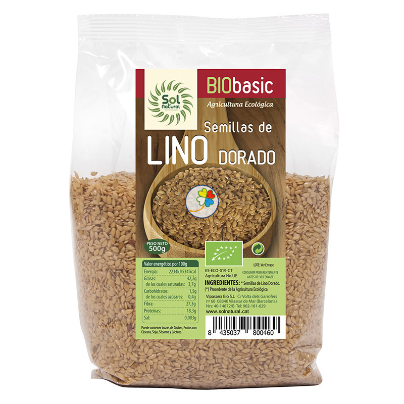 SEMILLAS DE LINO DORADO BIO 500Gr. SOL NATURAL