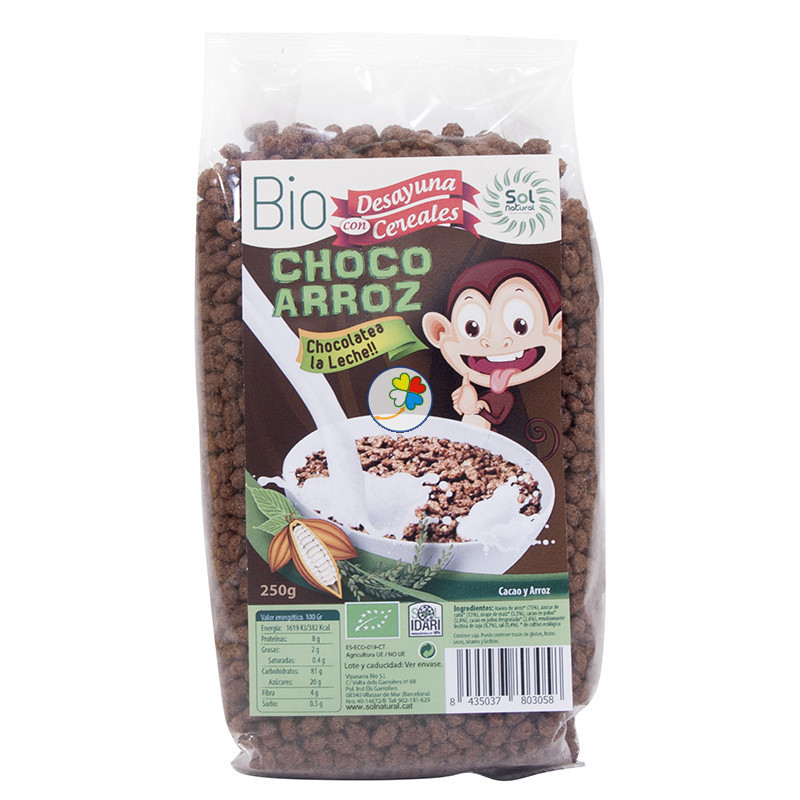 CHOCO ARROZ BIO 250Gr. SOL NATURAL