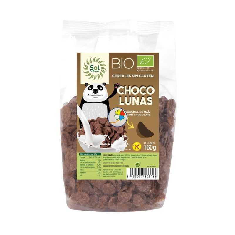 CHOCO LUNAS SIN GLUTEN BIO 160 GR SOL NATURAL