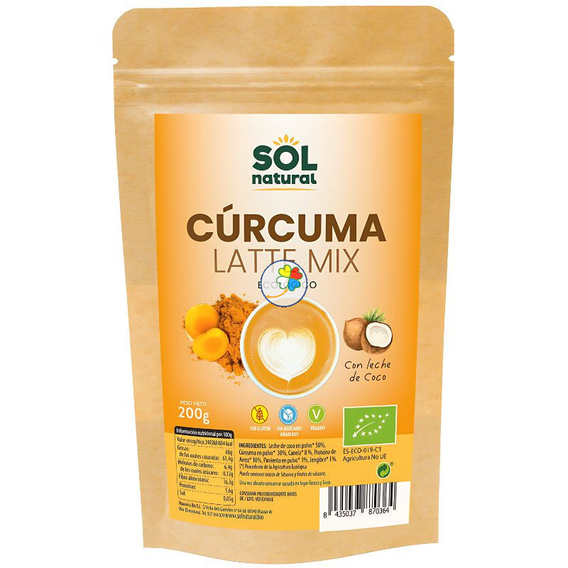 CURCUMA LATTE MIX BIO 200Gr SOL NATURAL