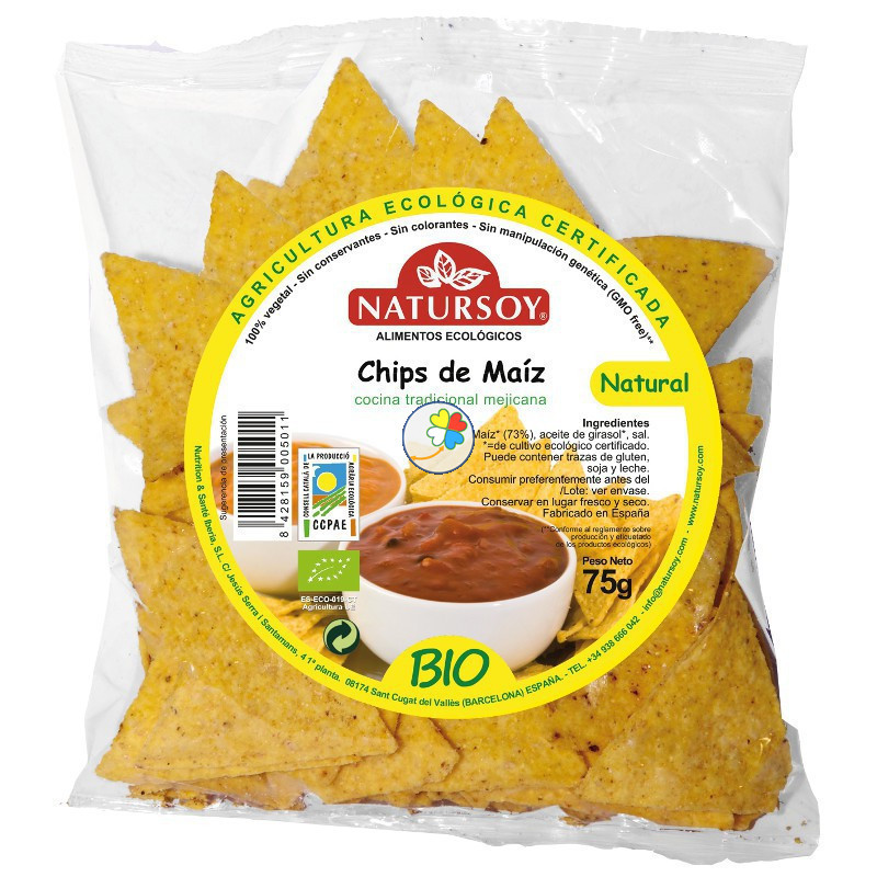 CHIPS DE MAIZ 75Gr. NATURSOY