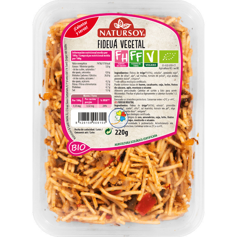 FIDEUA VEGETAL 220Gr. NATURSOY