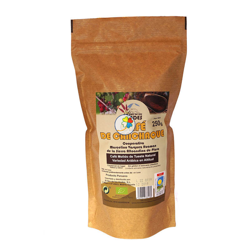 CAFE MOLIDO TUESTE NATURAL 250Gr. ORO DE LOS ANDES