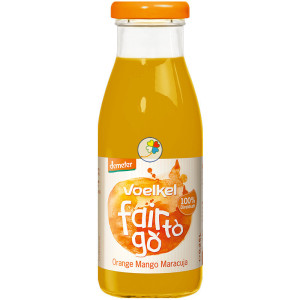 ZUMO DE NARANJA, MANGO Y FRUTA DE LA PASION 250Ml. VOELKEL