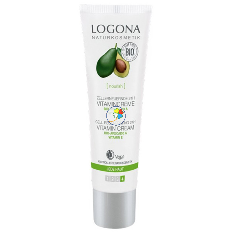 CREMA VITAMINICA 24H AGUACATE Y VITAMINA E 30Ml. LOGONA