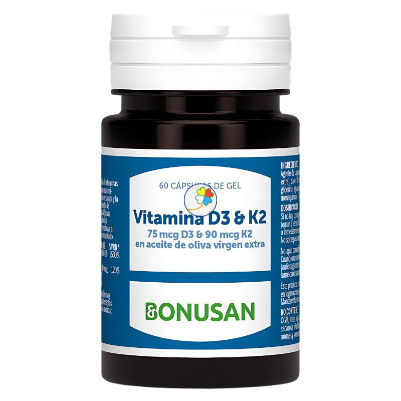 VITAMINA D3 & K2 60 PERLAS BONUSAN