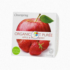 PURE DE MANZANA Y FRESA 2X100Gr. CLEARSPRING