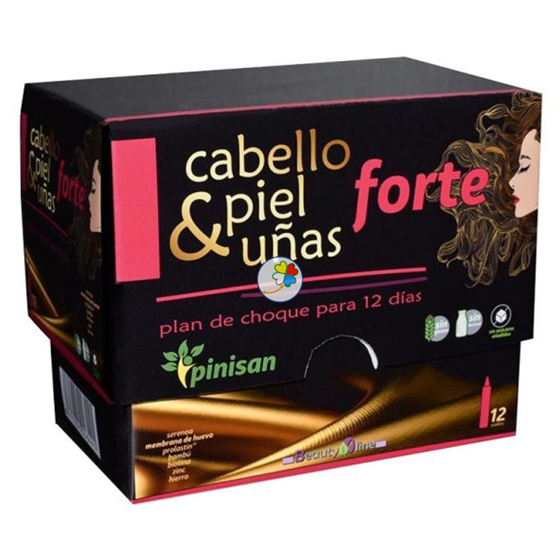 CABELLO, PIEL Y UÑAS FORTE 12 VIALES PINISAN