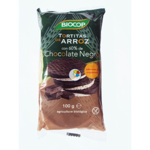 TORTITAS DE ARROZ CON CHOCOLATE NEGRO 100Gr. BIOCOP