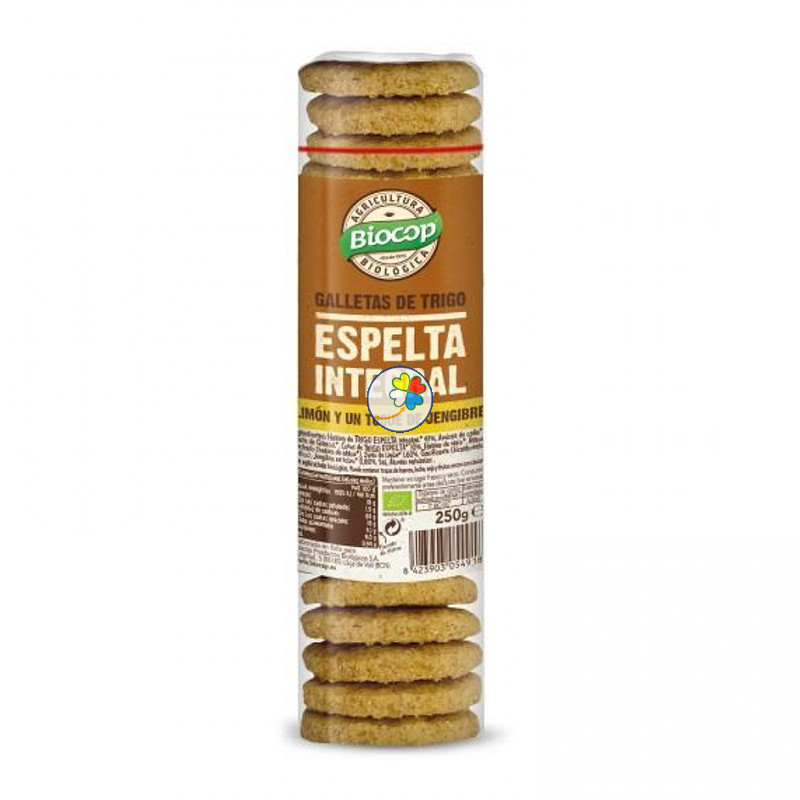 GALLETAS DE ESPELTA INTEGRAL CON JENGIBRE Y LIMON 250Gr. BIOCOP