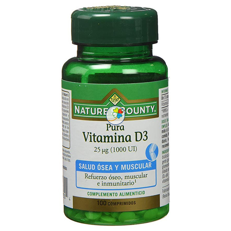 VITAMINA D3 25µg. (1.000UI) 100 COMPRIMIDOS NATURES BOUNTY