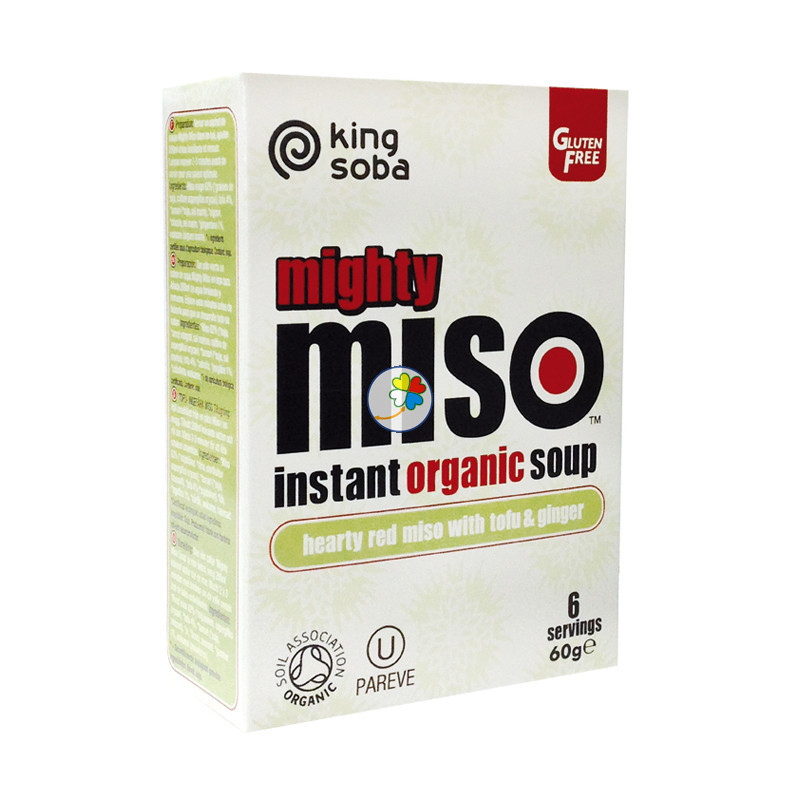 SOPA DE MISO CON TOFU Y JENGIBRE SIN GLUTEN BIO 6x60Gr. KING SOBA