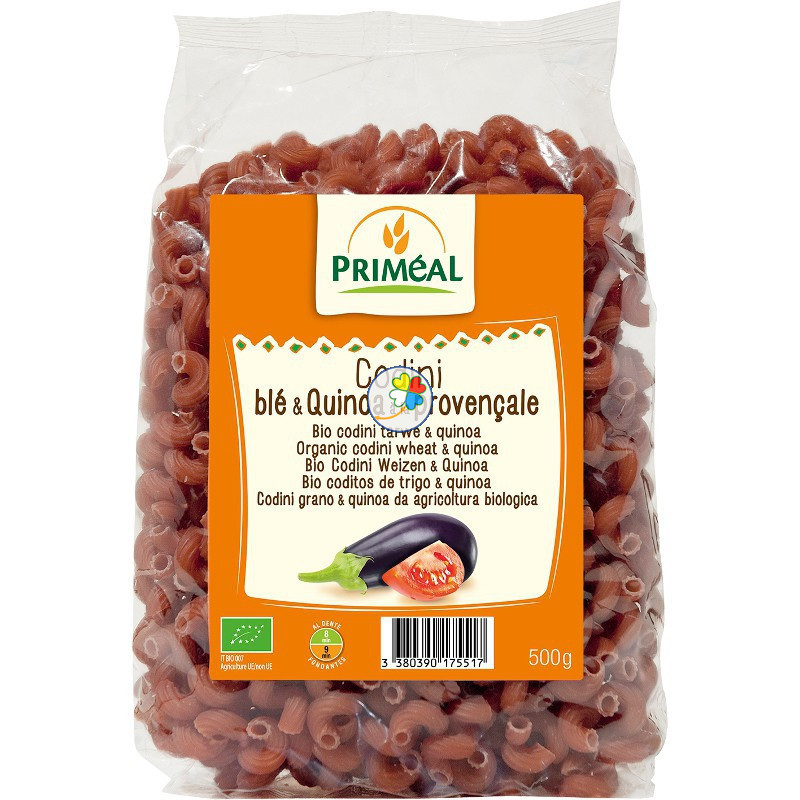 CODITOS DE TRIGO Y QUINOA PROVENZAL 500Gr. PRIMEAL