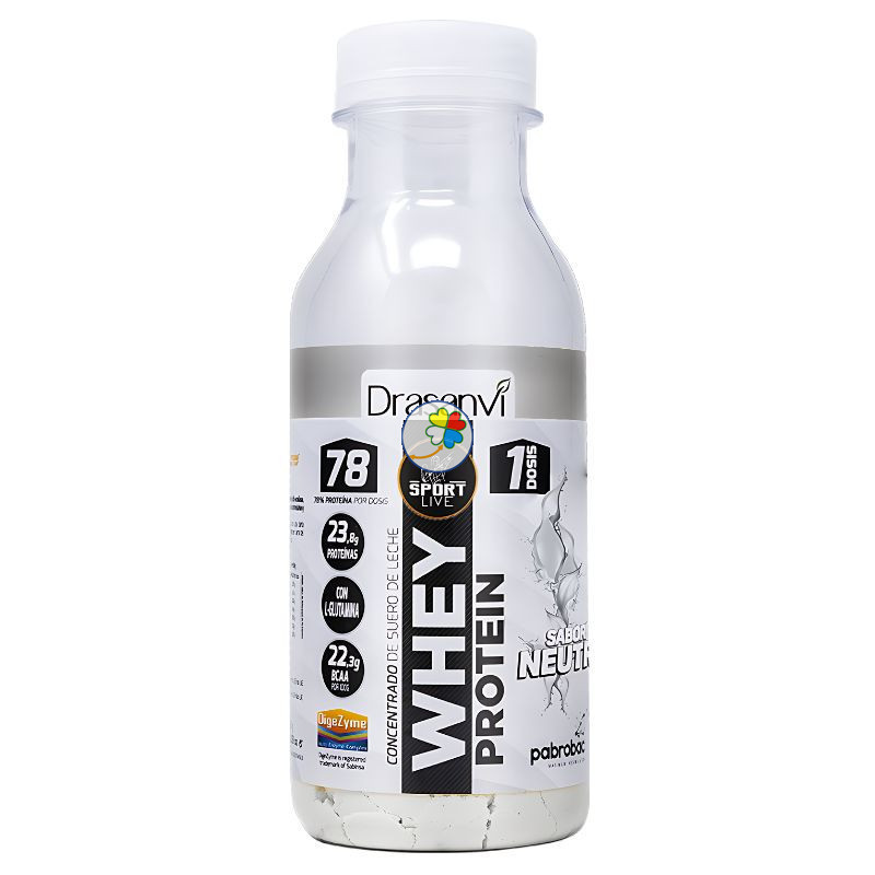 BOTELLA MONODOSIS WHEY PROTEIN CONCENTRADO NEUTRO 30G DRASANVI