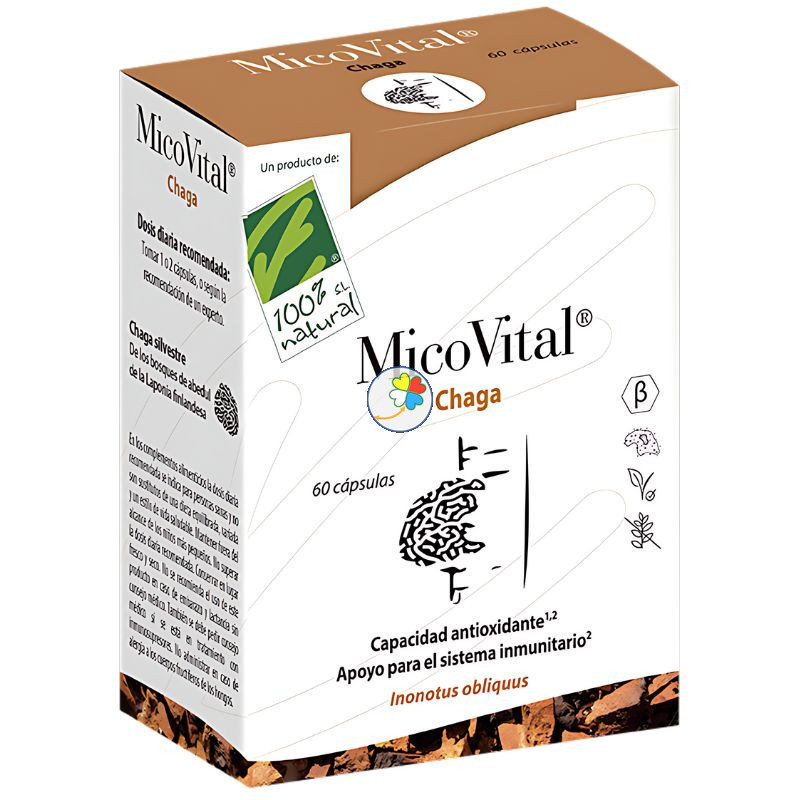 MICOVITAL CHAGA 60 CÁPSULAS 100% NATURAL