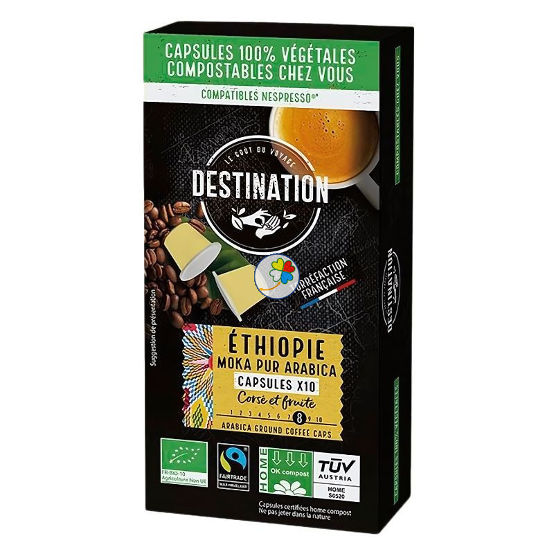 CAPSULAS BIODEGRADABLES MOKA ETHIOPIE BIO 10 DESTINATION