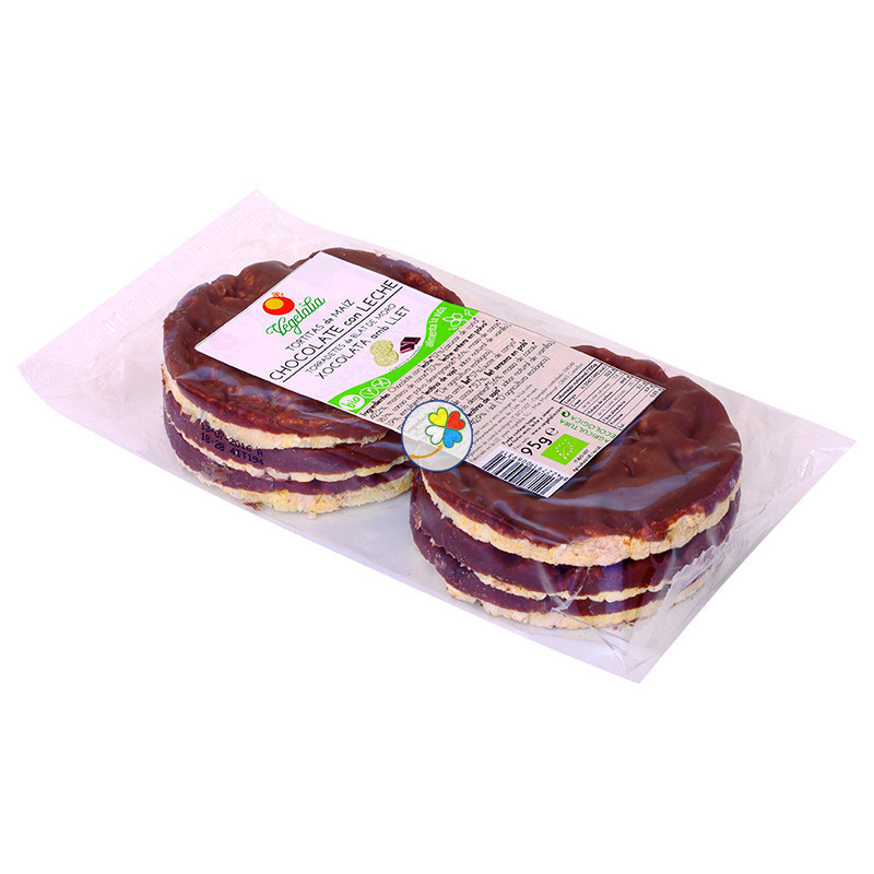 BIO TORTITAS DE MAIZ CON CHOCOLATE CON LECHE 95Gr. VEGETALIA