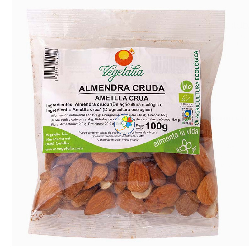 ALMENDRA CRUDA ECOLOGICA 100Gr. VEGETALIA