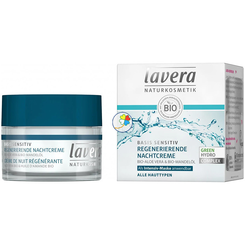 CREMA DE NOCHE REGENERADORA BASIS SENSITIV 50Ml. LAVERA