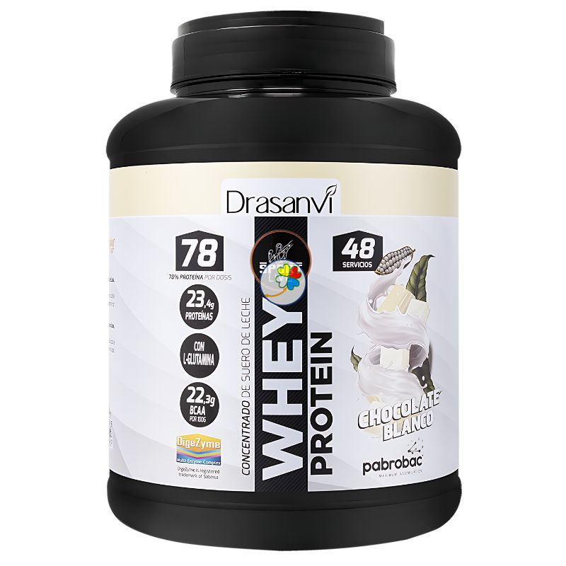 WHEY PROTEIN CONCENTRADA CHOCO BLANCO 1,45KG DRASANVI SPORT LIVE