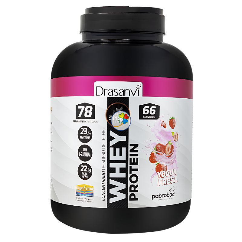 WHEY PROTEIN CONCENTRADA YOGUR FRESA 2KG DRASANVI SPORT LIVE