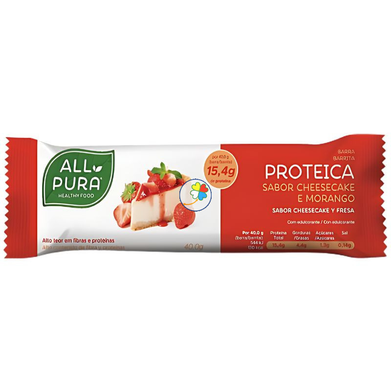 BARRITAS PROTEICAS CHEESCAKE Y FRESA 24 UNIDADES ALL PURA