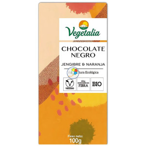 CHOCOLATE NEGRO CON JENGIBRE y NARANJA 100Gr. VEGETALIA