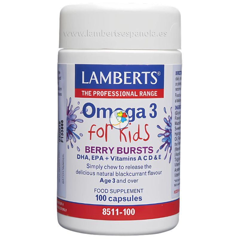 OMEGA 3 PARA NIÑOS CON DHA 100MG/EPA 14MG 100 CÁPSULAS LAMBERTS