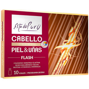 CABELLO PIEL Y UÑAS FLASH 10 VIALES ESTADO PURO