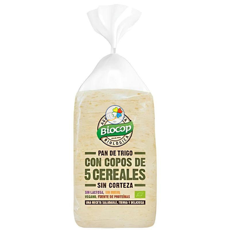 PAN DE MOLDE COPOS 5 CEREALES SIN CORTEZA 300G BIOCOP