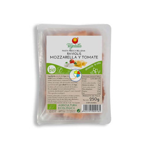 RAVIOLIS MOZZARELLA SIN LACTOSA Y TOMATES BIO 250Gr. VEGETALIA