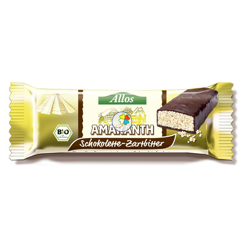 BARRITA DE AMARANTO CON CHOCOLATE NEGRO 25Gr. ALLOS BARRITA DE AMARANTO CON CHOCOLATE NEGRO 25Gr. ALLOS