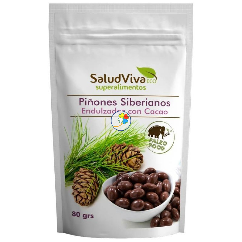 PIÑONES SIBERIANOS BAÑADOS CON CACAO ECO 80G SALUD VIVA PIÑONES SIBERIANOS BAÑADOS CON CACAO ECO 80G SALUD VIVA