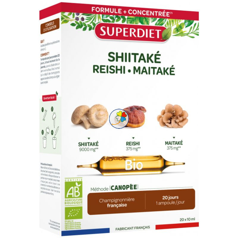 SHIITAKE-MAITAKE-REISHI BIO 20 AMPOLLAS SUPERDIET