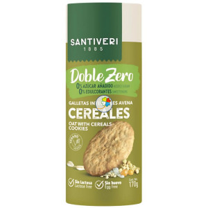 GALLETAS INTEGRALES AVENA Y CEREALES DOBLE ZERO 170G SANTIVERI