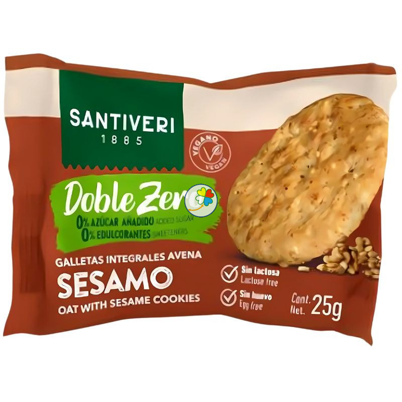 GALLETAS INTEGRALES AVENA Y SÉSAMO DOBLE ZERO 3U SANTIVERI