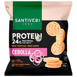 MINI TORTITAS 24% PROTEÍNA CON CEBOLLA 50G SANTIVERI