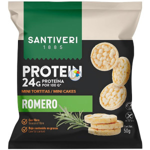 MINI TORTITAS 24% PROTEÍNA CON ROMERO 50G SANTIVERI