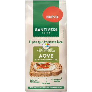 PAN TOSTADO 100% INTEGRAL AOVE 200G SANTIVERI
