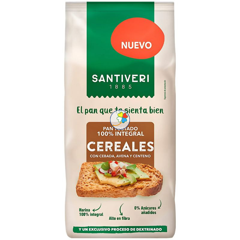 PAN TOSTADO 100% INTEGRAL CEREALES 200G SANTIVERI PAN TOSTADO 100% INTEGRAL CEREALES 200G SANTIVERI