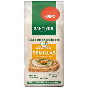 PAN TOSTADO 100% INTEGRAL SEMILLAS 200G SANTIVERI