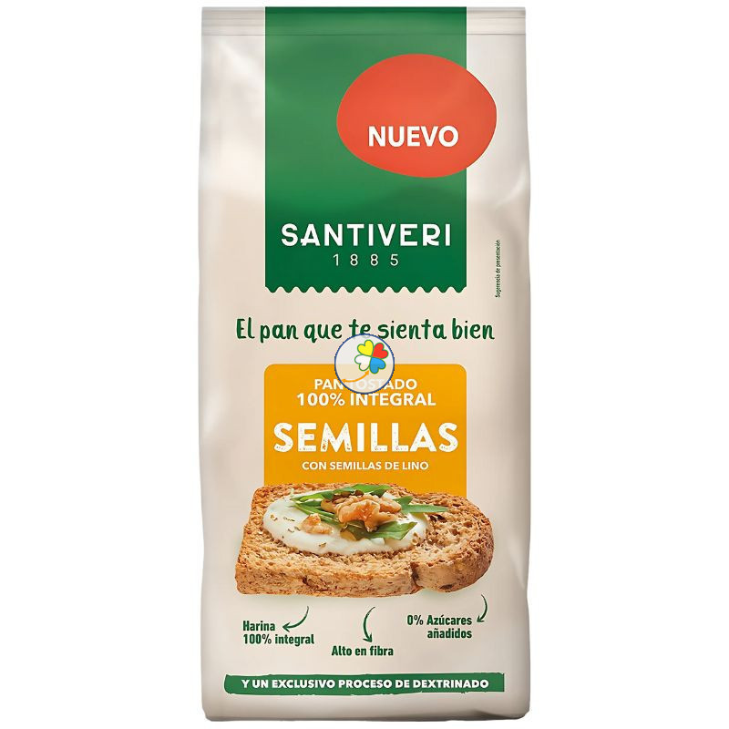 PAN TOSTADO 100% INTEGRAL SEMILLAS 200G SANTIVERI PAN TOSTADO 100% INTEGRAL SEMILLAS 200G SANTIVERI
