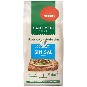 PAN TOSTADO 100% INTEGRAL SIN SAL 200G SANTIVERI